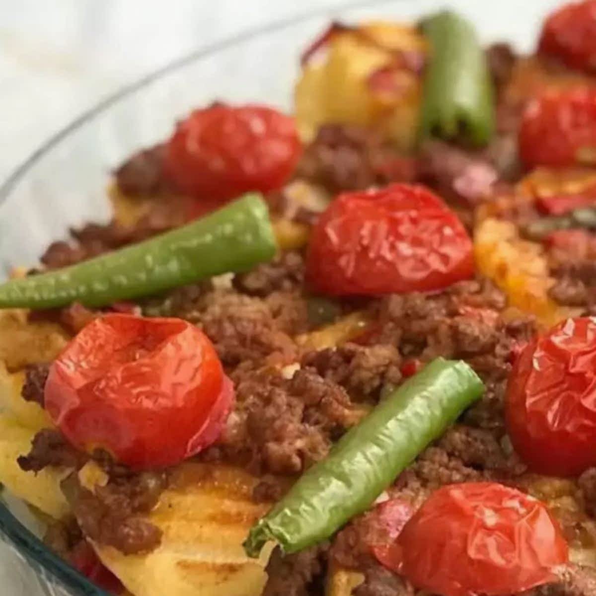 Kıymalı Fırın Patates Yemeği